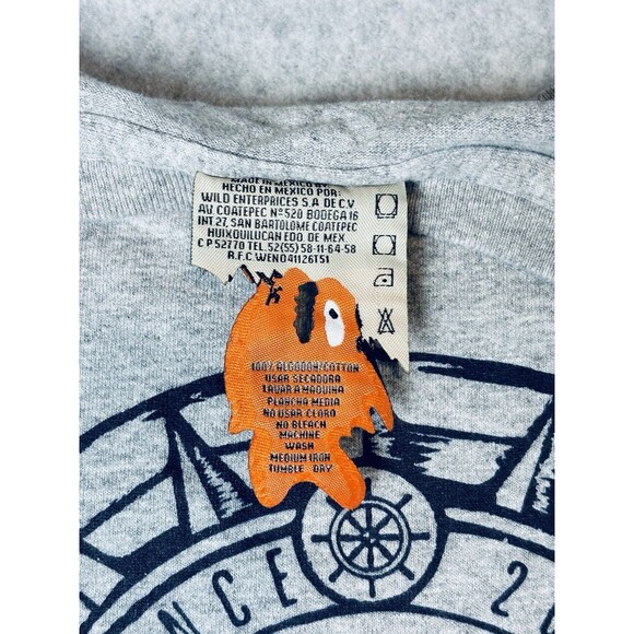 Pirana Joe Long Sleeve T Shirt Gray - Fish Tag - Progreso Mexico - 100%‎ Cotton - Picture 5 of 12